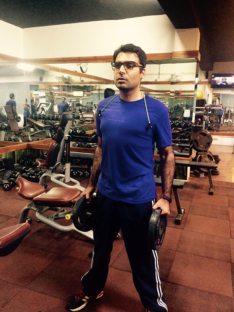 Gaurav working out in the Gym - Copy