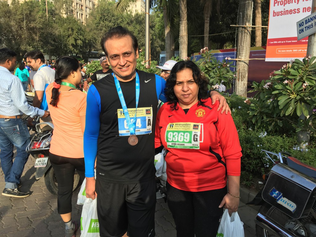 Running Together-Sudhir and his wife.