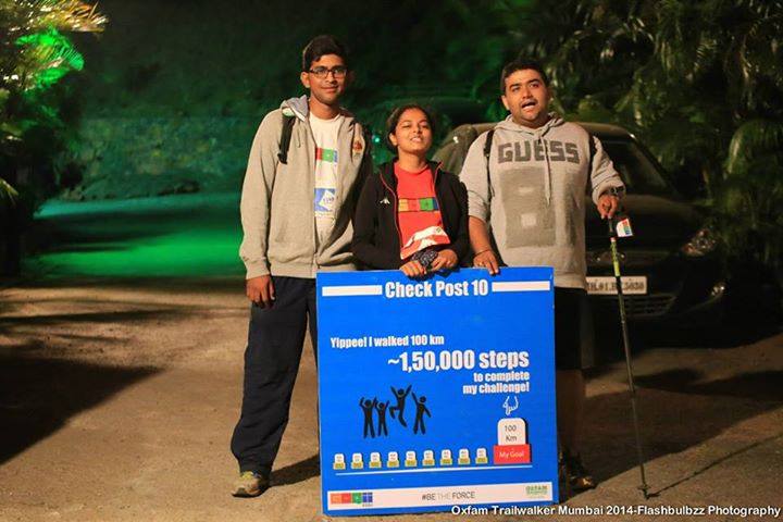 Sense of accomplaihment -Gagan on the right with his team mates successfully having completed his first 100 Km Trail walk