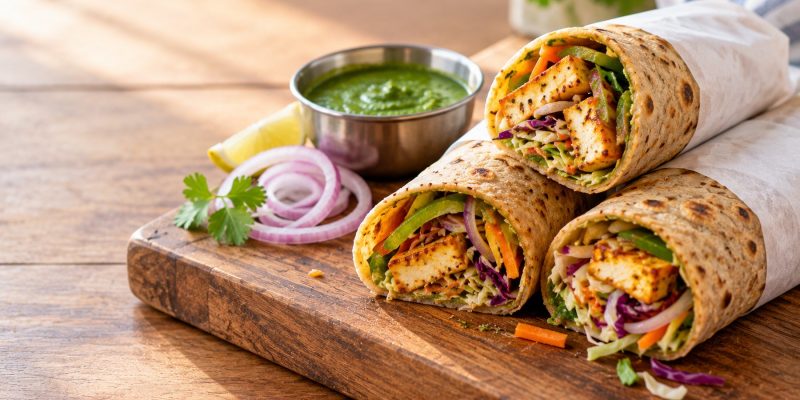 Healthy Eating: Vegetable and Paneer Kathi Roll