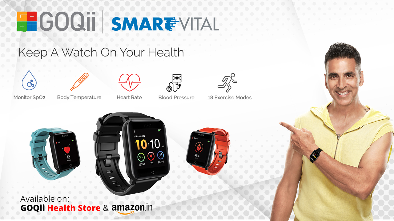 Silicone Digital Goqii Vital 3.0 Fitness Tracker Band Watch Black, For  Office at Rs 1850/piece in Mulund